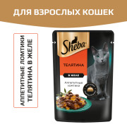 Sheba корм консервированный для кошек телятина ломтики в желе