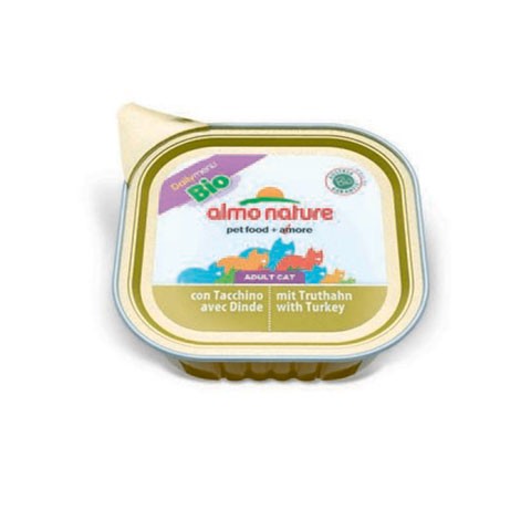 ALMO NATURE DAILYMENU BIO консервы для кошек паштет био-меню с индейкой