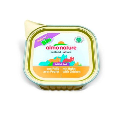 ALMO NATURE DAILYMENU BIO консервы для кошек паштет био-меню с курицей