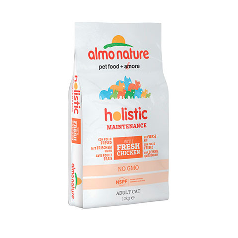 ALMO NATURE HOLISTIC корм сухой для кошек с курицей и коричневым рисом