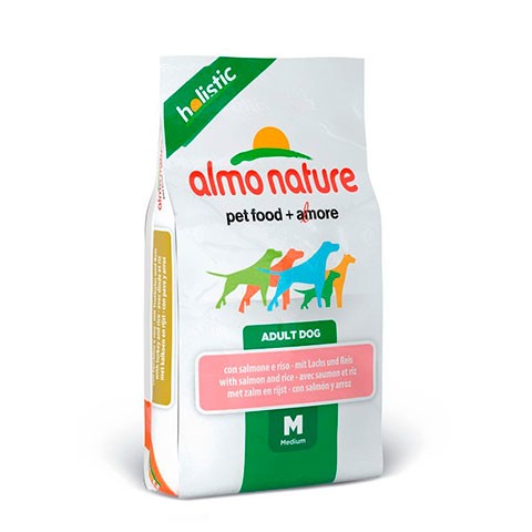ALMO NATURE HOLISTIC корм сухой для собак средних пород с лососем