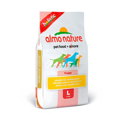 ALMO NATURE HOLISTIC корм сухой для щенков крупных пород с курицей