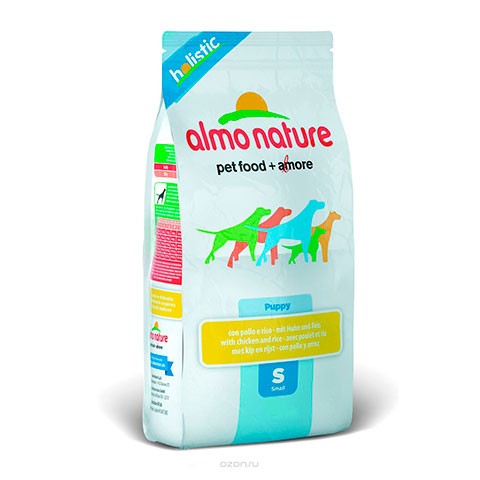 ALMO NATURE HOLISTIC корм сухой для щенков малых пород с курицей