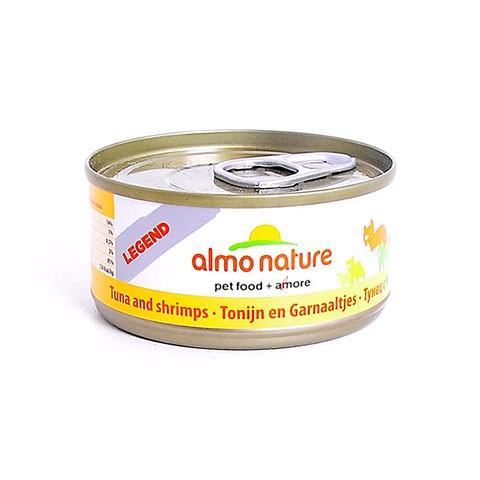 ALMO NATURE LEGEND консервы для кошек с тунцом и креветками 75% мяса