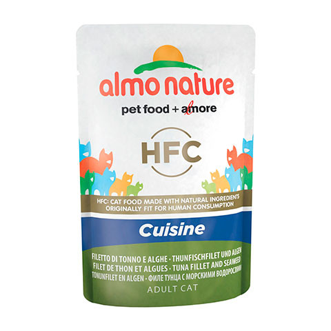 ALMO NATURE ROUGE LABEL HOLISTIC консервы для кошек с тунцом и морскими водорослями