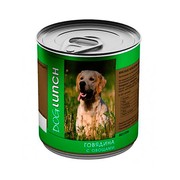 Dog Lunch консервы для собак говядина с овощами