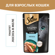 Sheba корм консервированный для кошек лосось нежный паштет в желе