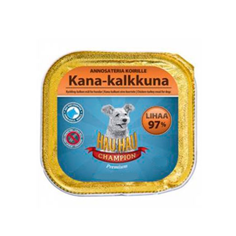 HAU HAU Chicken-turkey alucup для собак паштет из курицы с индейкой