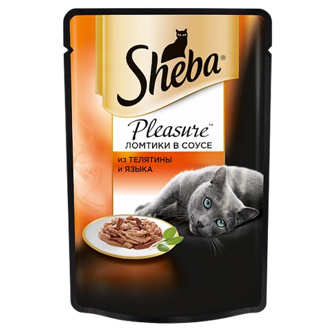 Консервы Sheba плежер телятина язык