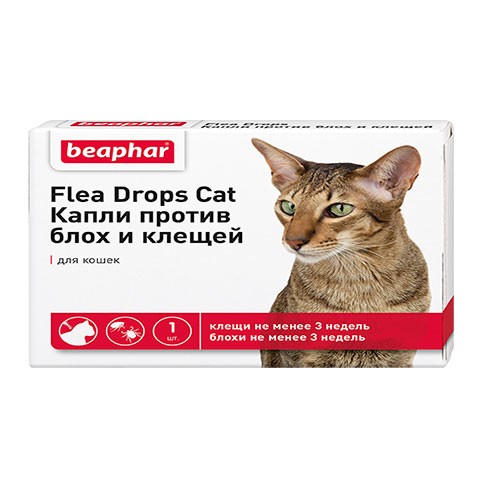 Beaphar капли от блох для кошек, 1 пипетка