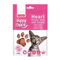 Beaphar лакомство для кошек нежные сердечки из курицы и трески Happy Snack
