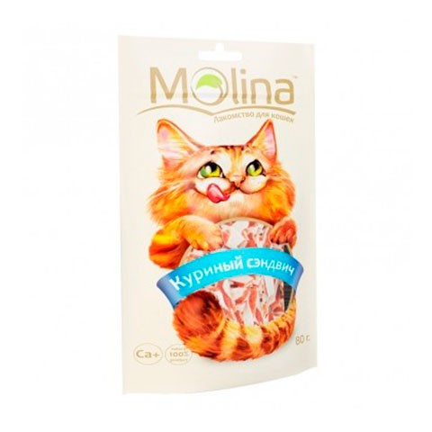 Molina лакомство для кошек куриный сэндвич