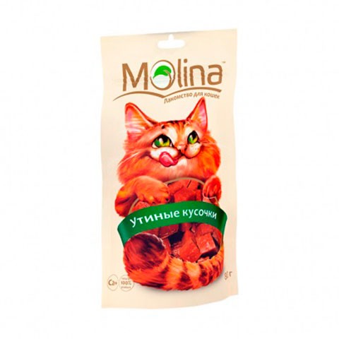 Molina лакомство для кошек утиные кусочки