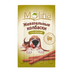Molina лакомство для собак жевательные колбаски с ягненком