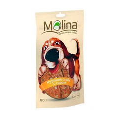 Molina лакомство для собак куриный стейк с сыром
