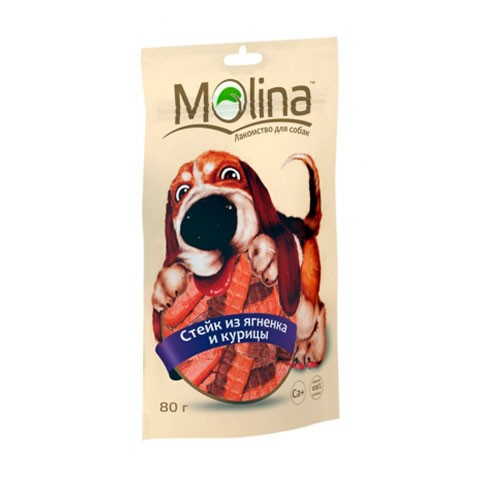 Molina лакомство для собак стейк из ягненка и курицы