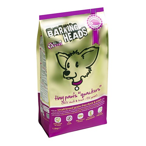 BARKING HEADS корм беззерновой для собак малых пород с уткой и бататом кряква для мелколапого