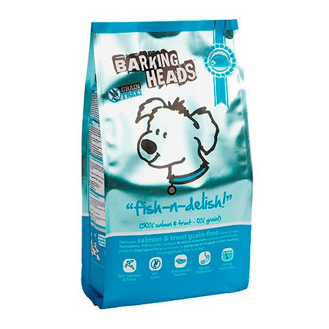 BARKING HEADS корм беззерновой для собак с лососем, форелью и бататом рыбка-вкусняшка