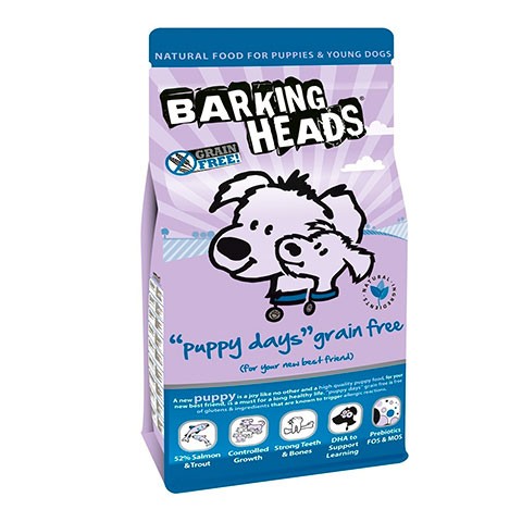 BARKING HEADS корм беззерновой для щенков с лососем и бататом щенячьи деньки