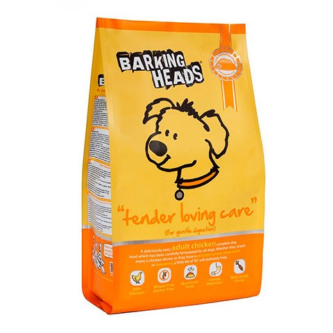 BARKING HEADS корм для собак с чувствительным пищеварением с курицей и рисом нежная забота