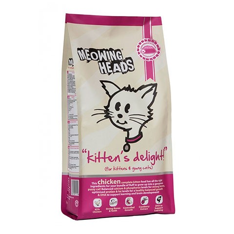 BARKING HEADS корм сухой для котят с курицей и рисом восторг котенка