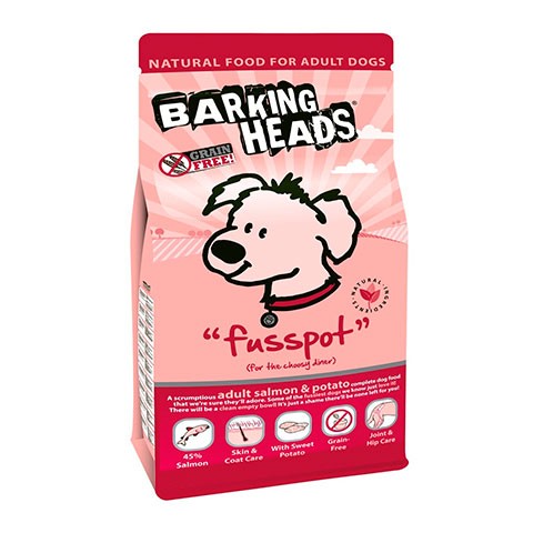 BARKING HEADS корм сухой для собак с лососем и картофелем суета вокруг миски