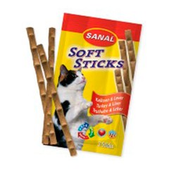 SANAL для кошек мягкие колбаски птица и печень (витамины A, D3, E)