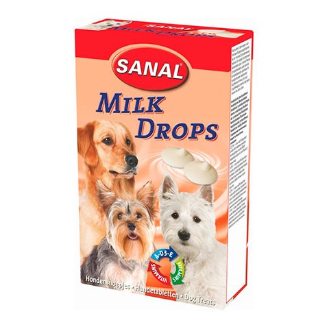 SANAL для собак молочные дропсы + витамины A, D, E