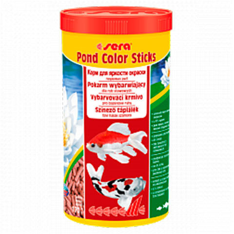 SERA COLOR STICKS корм для всех прудовых рыб в виде палочек для улучшения окраса