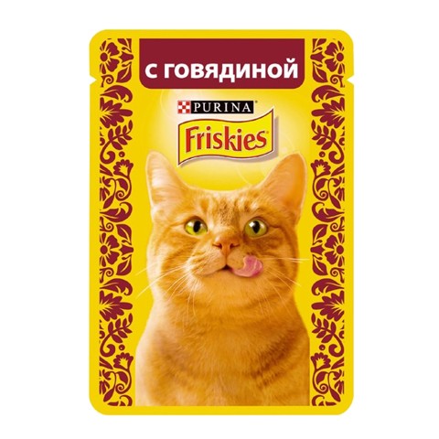 Консервы Friskies пауч для кошек говядина в подливке