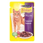 Консервы Friskies пауч для кошек говядина ягненок с подливкой
