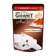 Консервы Gourmet A la carte пауч для кошек говядина овощи в подливе