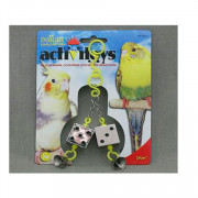 J.W. Игрушка для птиц - Кубики зеркальные с колокольчиками, пластик, Dice Toy for birds