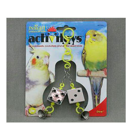J.W. Игрушка для птиц - Кубики зеркальные с колокольчиками, пластик, Dice Toy for birds