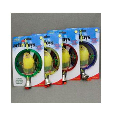 J.W. Игрушка для птиц - Кольцо с колокольчиком, пластик, Ring Clear Toy for birds