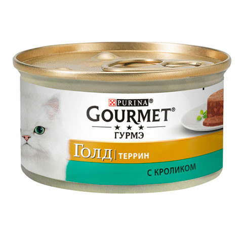Консервы Gourmet Gold Террин кусочки в паштете для кошек с кроликом по-французски