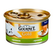 Консервы Gourmet Gold для кошек взрослых паштет кролик