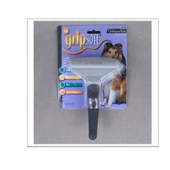 J.W. Расческа - грабли для собак, с двумя рядами зубьев Grip Soft Dog Fouble Row Undercoat Rake