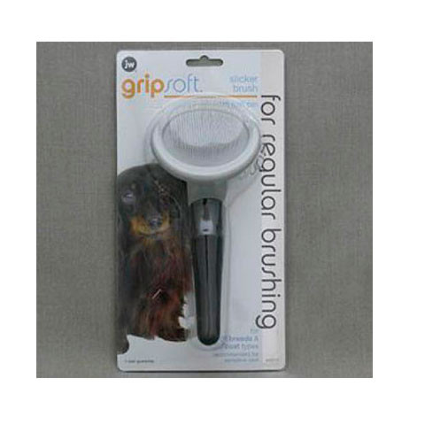 J.W. Щетка - пуходерка, для собак, мягкая, маленькая Grip Soft Slicker Brush Small - Soft Pin