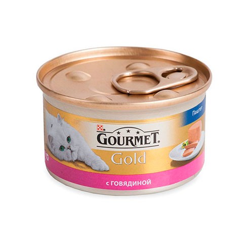 Консервы Gourmet Gold паштет для кошек с говядиной
