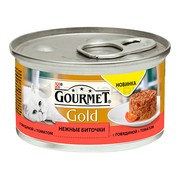 Консервы Gourmet Gold Нежные биточки для кошек говядина томат