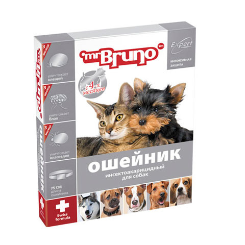 Mr. Bruno ошейник для собак инсектоакарицидный 75см