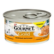 Консервы Gourmet Gold Нежные биточки для кошек курица морковь