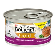 Консервы Gourmet Gold Нежные биточки для кошек ягненок фасоль
