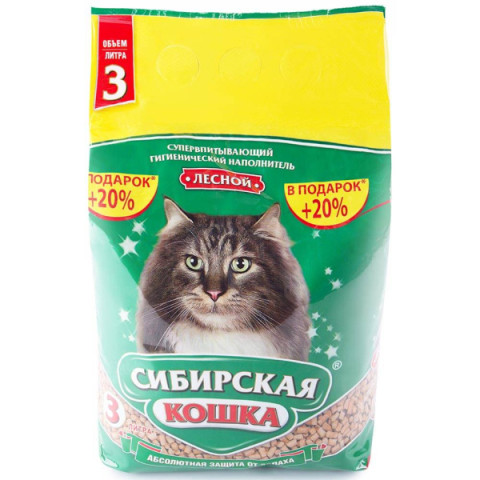 Сибирская Кошка Лесной впитывающий наполнитель для домашних питомцев