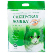 Сибирская Кошка Элита ЭКО для привередливых силикагелевый наполнитель для кошачьего туалета, зеленые гранулы