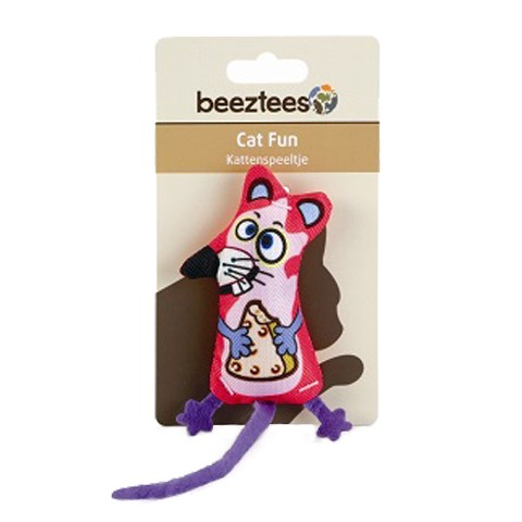 Beeztees Игрушка для кошек Мышонок с сыром текстиль, 19см