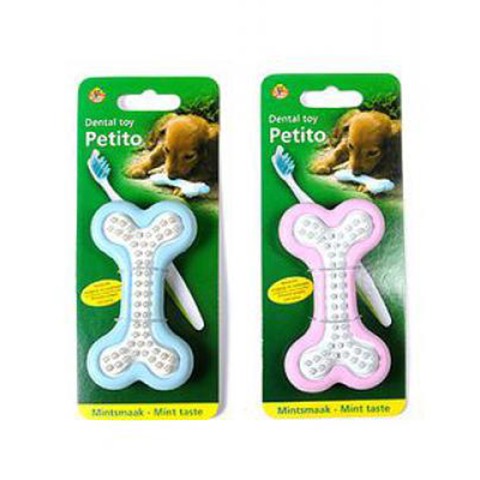 Beeztees Игрушка для собак Косточка Petito с запахом мяты для ухода за зубами, резина, 10x 5.5см