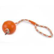 Beeztees Игрушка для собак Мячик 6,5см на веревке 30см оранжевый, литая резина