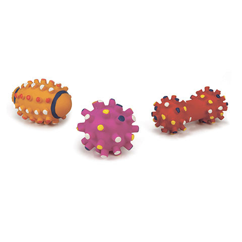 Beeztees Игрушка для щенков (мяч, мяч-регби, гантель), латекс, 10x5см